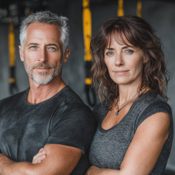 Група літніх людей займається спортом